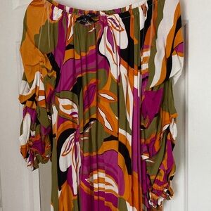 MSK  Sassy , fun Colorful Floral Dress for any occasion.size M